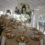 Wedding Reception Partial Table Setting Outdoor.