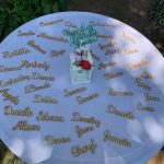 Bridal Shower Table with Wooden Name Cards.